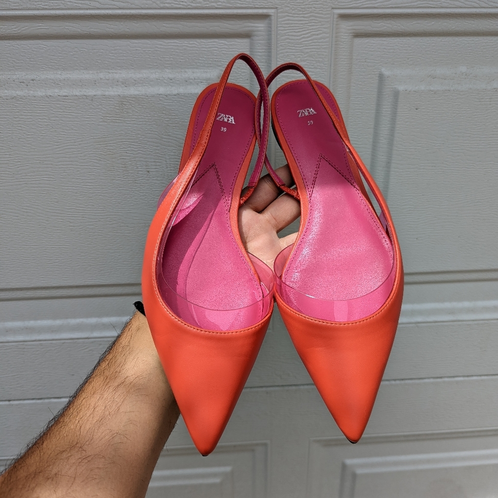 Zara Vinyl Slingback Flats
